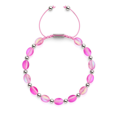 Rose électrique | Bracelet Oeuf Océan Verre Sirène
